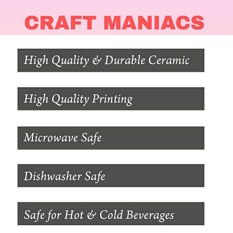 CRAFT MANIACS كرافت مانيكس بوبو دودو عناقك هو منطقة راحتي كوب شاي قهوة أبيض بحافة ملونة سعة 350 مل أفضل هدية لعشاق بودو دودو - Image 2