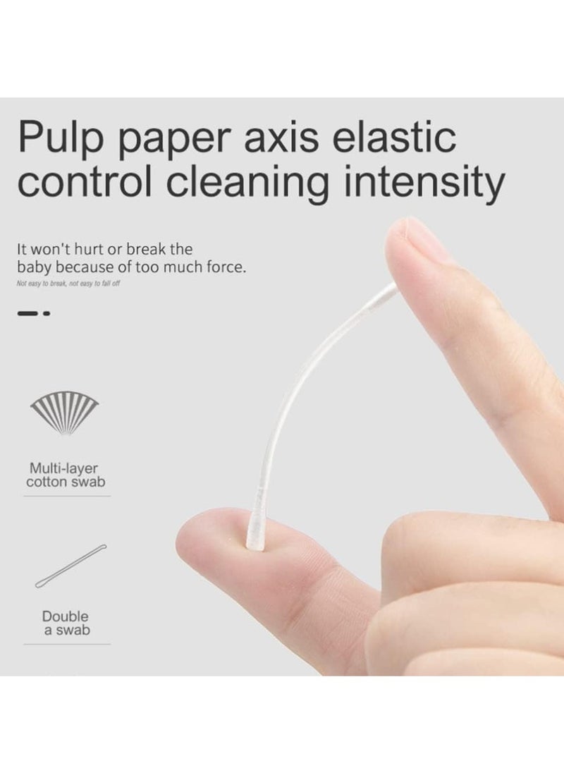 Bebiland - 400Pcs Baby Cotton Swabs, Ear Cleaners, Double-headed Design, Biodegradable Baby Cotton Buds Kids Safety Swabs,  Applicator Cleaning Sticks Wax Cleaner for Baby Ear Nose Clean - Image 1