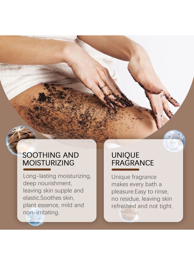 WEST MONTH Coffee Body Scrub Gently Cleanses Skin, Exfoliates, Softens, Rejuvenates, Refreshes And Moisturizes - Image 2