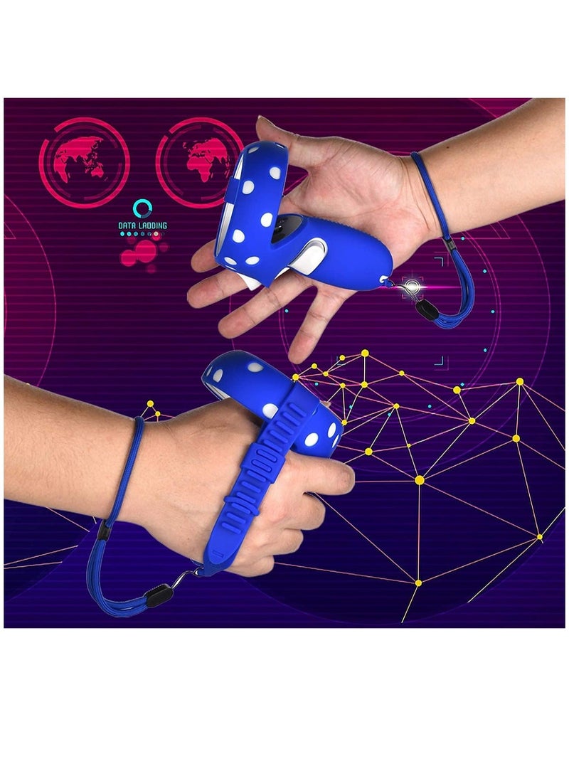 VR Controller Accessories, Silicone Controller Grip Cover for Oculus Quest 2 with Face Cover Combo, VR Headset Accessories Sweatproof Anti Collision - Image 2