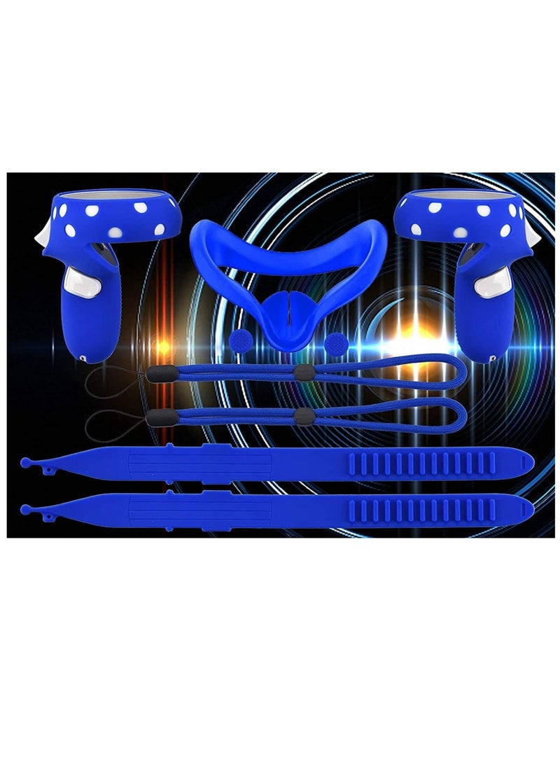 VR Controller Accessories, Silicone Controller Grip Cover for Oculus Quest 2 with Face Cover Combo, VR Headset Accessories Sweatproof Anti Collision - Image 3