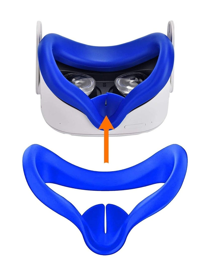 VR Controller Accessories, Silicone Controller Grip Cover for Oculus Quest 2 with Face Cover Combo, VR Headset Accessories Sweatproof Anti Collision - Image 4