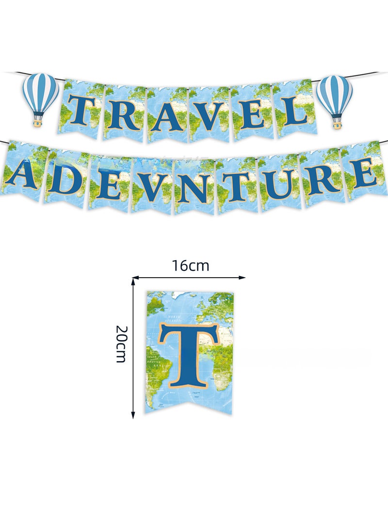 Generic Travel Adventure Retirement Party Supplies Pull the Flag 17p-Travel Adventure 