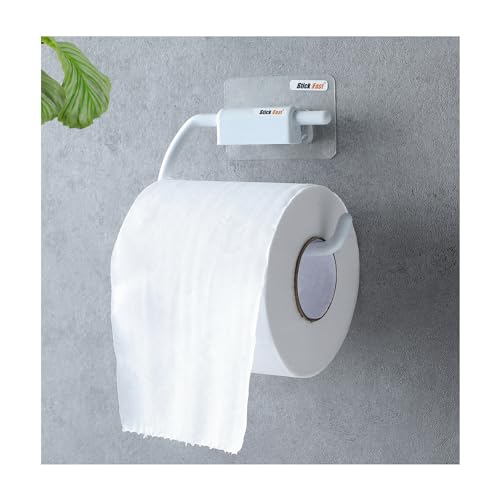 SF - Stick Fast Self-Adhesive Toilet Paper Holder With 3M Sticker For Wall Mount Tissue Paper Roll Dispenser For Kitchen & Bathroom (Pack Of 1, Snow White) - Image 1