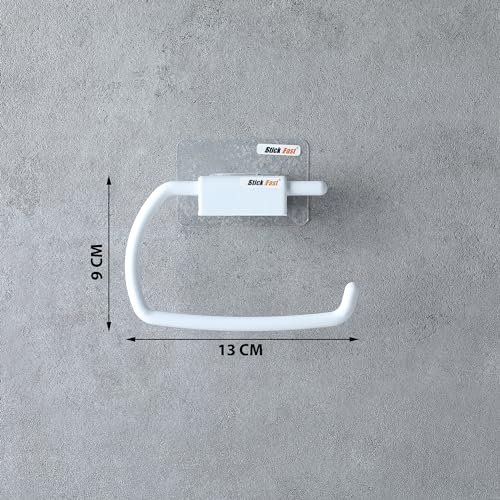 SF - Stick Fast Self-Adhesive Toilet Paper Holder With 3M Sticker For Wall Mount Tissue Paper Roll Dispenser For Kitchen & Bathroom (Pack Of 1, Snow White) - Image 3