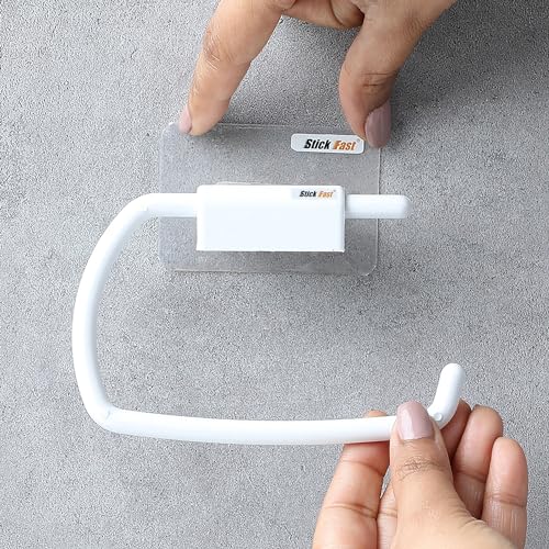 SF - Stick Fast Self-Adhesive Toilet Paper Holder With 3M Sticker For Wall Mount Tissue Paper Roll Dispenser For Kitchen & Bathroom (Pack Of 1, Snow White) - Image 5