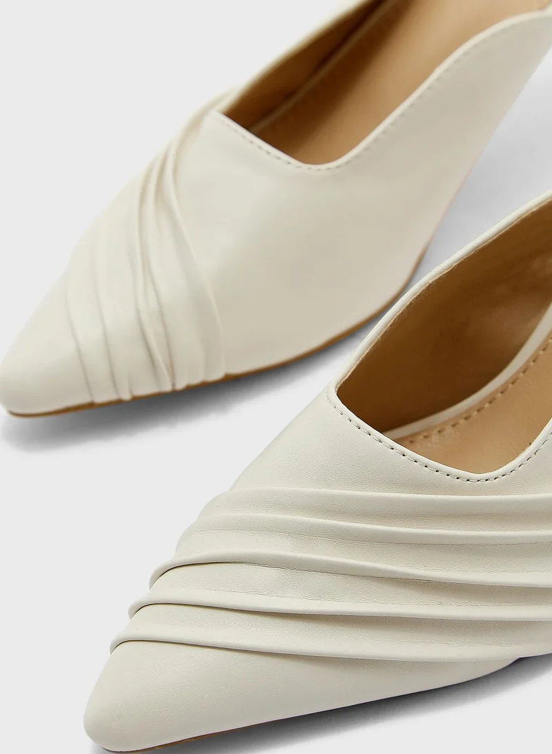 ELLA Gathered Detail Slip On Pointed Pump