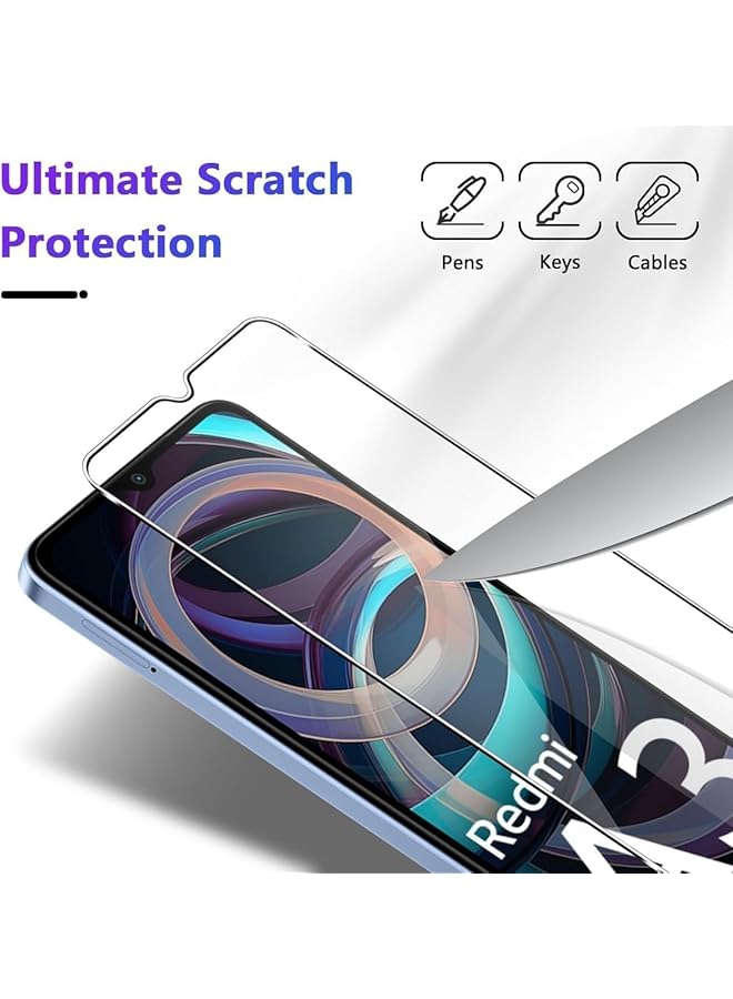 إيروريكس 1+2 قطعة متوافقة مع Xiaomi Redmi A3 Xiaomi Poco C61 حافظة وواقي شاشة مطلي بالبولي يوريثان الحراري غطاء زجاجي مقوى ناعم مع غطاء 360 درجة مضاد للخدش ومضاد للتصادم أسود - Image 4