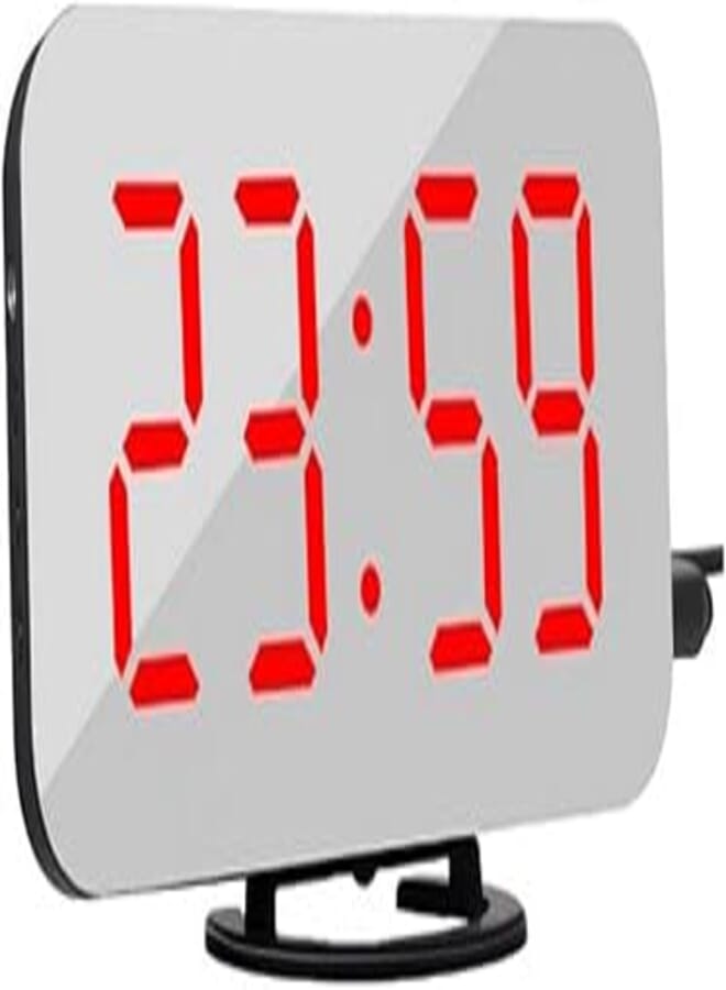 LED Alarm Clock Mirror Digital Clock Night Display with 2 USB item 5529 - 2