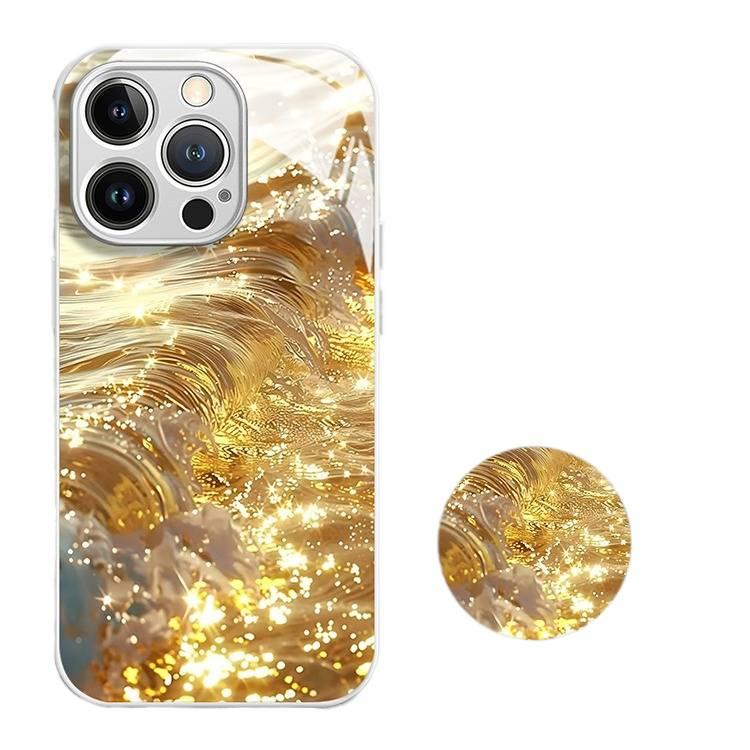 MS Glass Protective Case for Redmi Note 13 Pro with Cartoon Pattern and Shockproof plus Shockproof plus Drop Protection plus Scratch Resistant in Gold - Image 4
