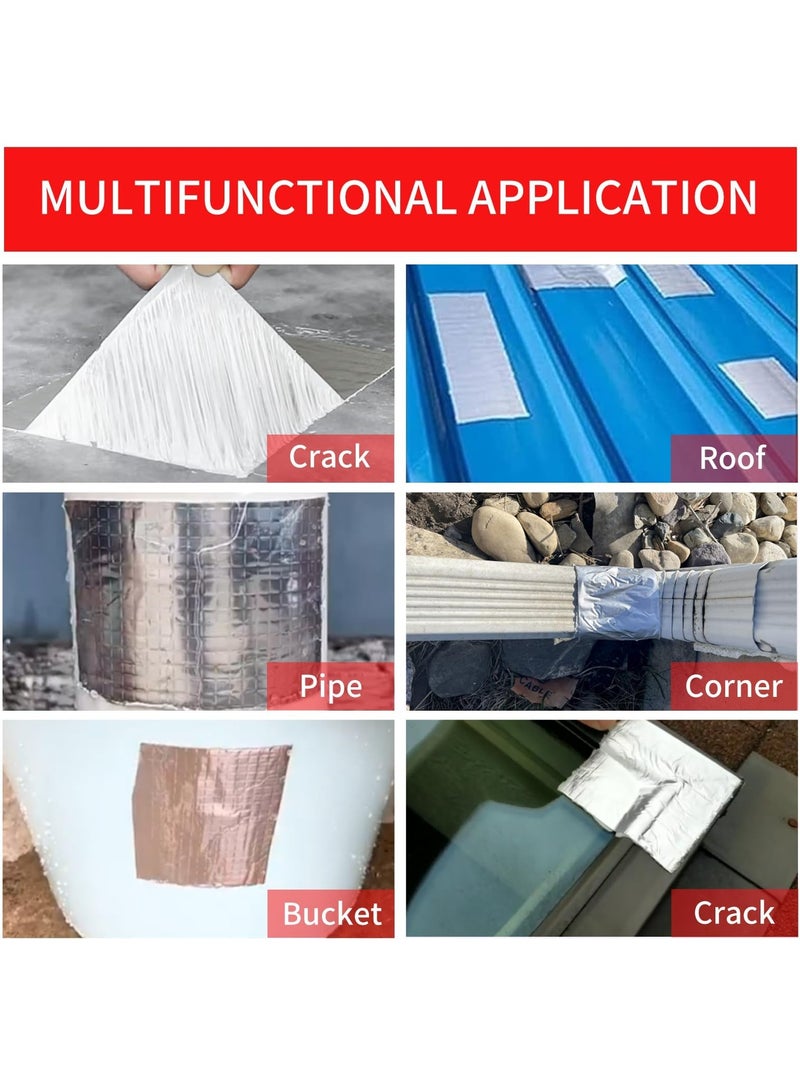 KASTWAVE Butyl Waterproof Fireproof Tape, 2 Rolls 2 X 16.4'L - Plumbers Tape and Aluminum Tape for RV Repair, Boat, Pipe Sealing, Window, Roof Leak Repair, PVC Ducts, Cement Floors - Image 5