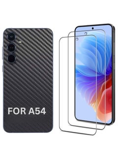 SARAOONT Samsung Galaxy A54 1 Piece Carbon Fiber Skin Wrap and 2 Piece 10H Screen Protectors  - Image 1
