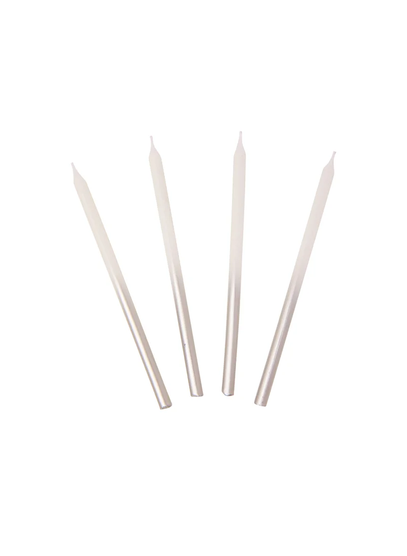 Talking Tables Talking Tables Luxe Silver Ombre Candle 10Cm 16Pk