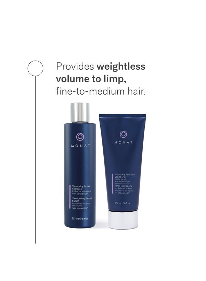 monat Volumizing Shampoo & Conditioner Set Infused with REJUVENIQE – Lightweight Care for Fine, Flat Hair – Enhances Volume, Adds Softness and Shine – Net Wt. 237 ml (8 fl. oz.) & 177 ml (6 fl. oz.) - Image 2