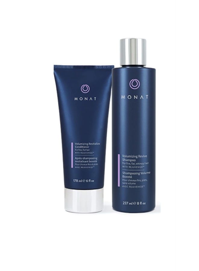 monat Volumizing Shampoo & Conditioner Set Infused with REJUVENIQE – Lightweight Care for Fine, Flat Hair – Enhances Volume, Adds Softness and Shine – Net Wt. 237 ml (8 fl. oz.) & 177 ml (6 fl. oz.) - Image 1