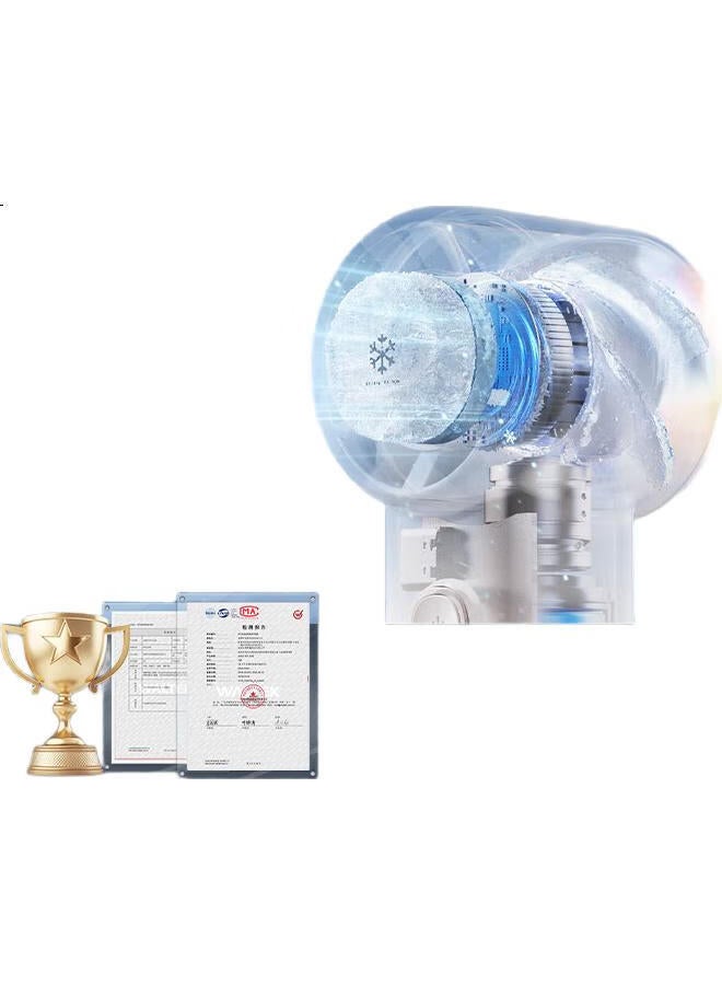 SOLOVE F03 Handheld Fan Portable Mini High Speed Usb Small Fan Semiconductor Cooling Turbine Concentrated Wind Energy Saving Electric Fan Summer Outdoor Long Endurance Snow Mist White - Image 2