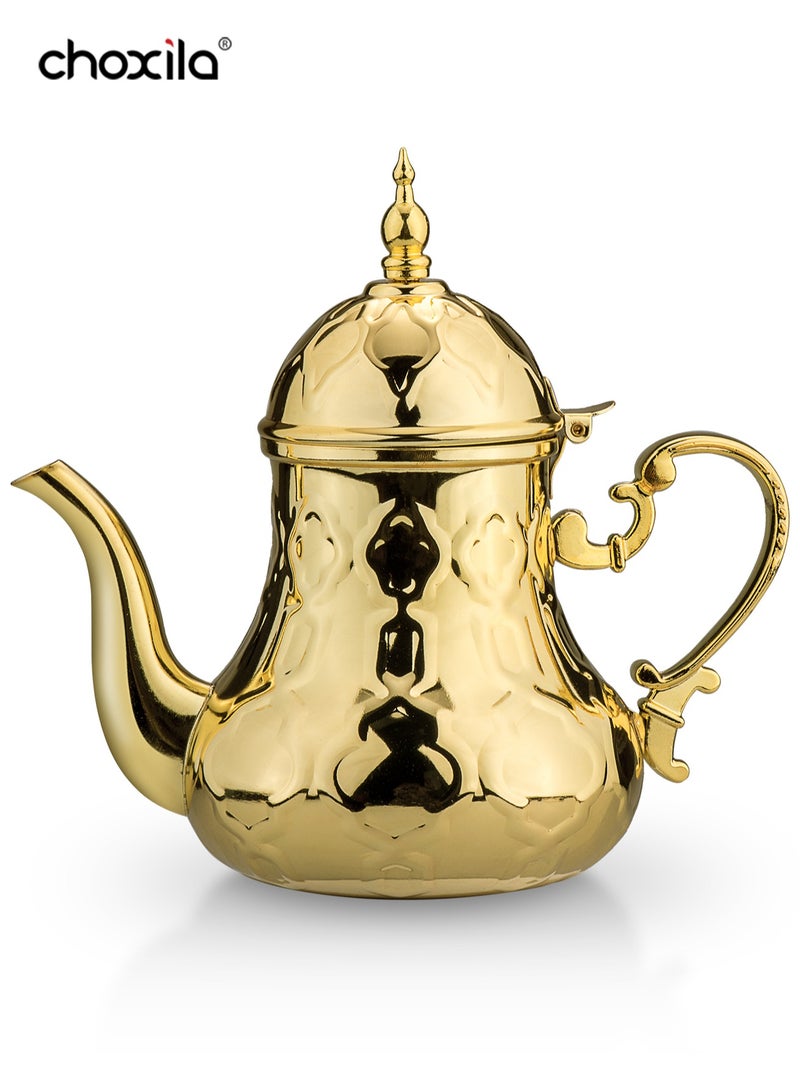 choxila 1pc 1200ml Stain Steel Teapot, Gold Coffee Pot - Image 1