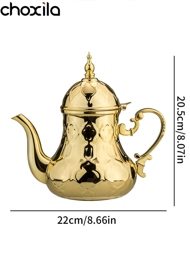 choxila 1pc 1200ml Stain Steel Teapot, Gold Coffee Pot - Image 2