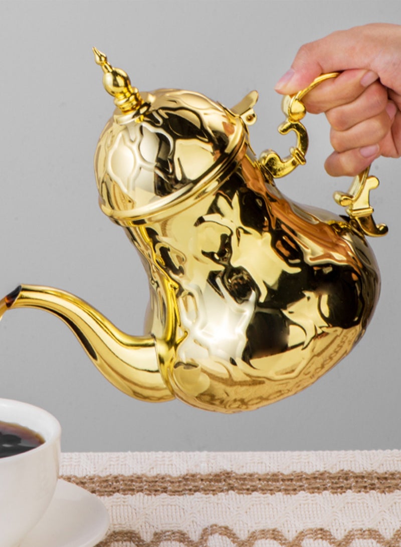 choxila 1pc 1200ml Stain Steel Teapot, Gold Coffee Pot - Image 3