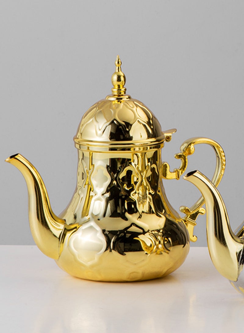 choxila 1pc 1200ml Stain Steel Teapot, Gold Coffee Pot - Image 4