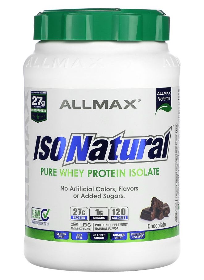 Allmax - ISONatural™ Pure Whey Protein Isolate Chocolate 2 lbs (907 g) - Image 1