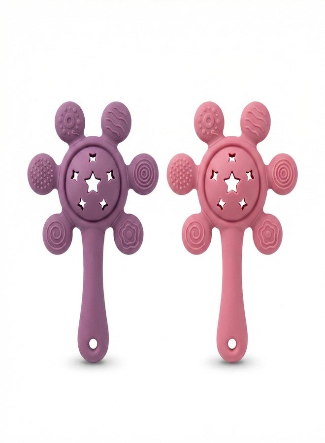 NVS KIDS Teether for Baby | Musical Rattle Teethers for 3 to 24 Months | Silicone Rattle Teether | BPA-Free for Easy Teething | Jhunjuna, Baby Feeding Toys (Pack of 2)