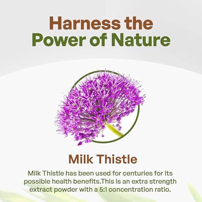 Go Nutra Milk Thistle Powder 1 lb. | Milk Thistle Extract 10:1 Strength Silymarin | Silybum Marianum Herbal Supplement Non-GMO - Image 3