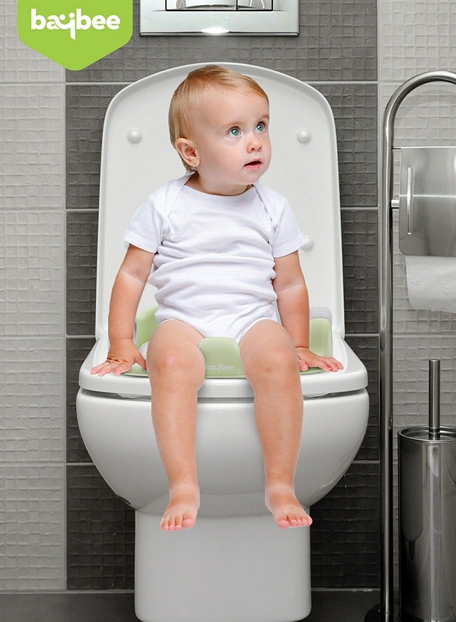 بيبي مقعد تدريب الأطفال على المرحاض من بايبي ميلانو للأطفال، مقعد المرحاض الغربي للطفل مع مقبض، مقعد وسادة مقعد تدريب المرحاض مع مقعد مريح للأطفال من عمر 1 إلى 5 سنوات، أخضر - Image 2