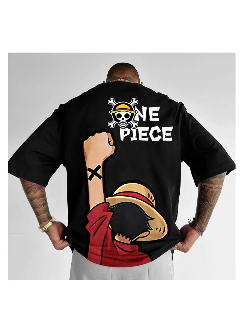 KUYING Summer One Piece Cartoon Printed T-shirt - Image 1