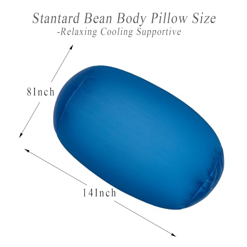 Focustree Microbead Neck Body Pillow Tube Microbead Bolster Bean Smooth Cool Pillow Neck Cervical Roll Pillow for Sleeping 7 x 12Inch Throw Travel Pillow (Pine Green) - Image 5