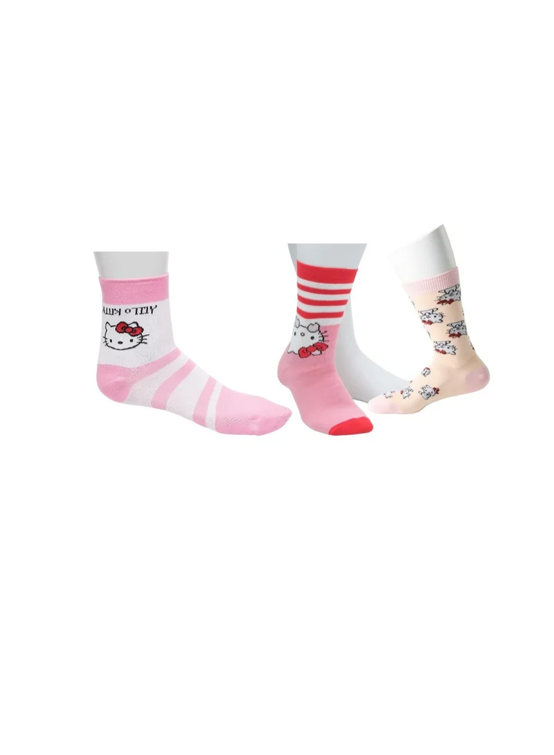 Hello Kitty 3 PAIRS | HELLO KITTY ANKLET SOCKS 78% COTTON| 18% POLYESTER | 4% ELASTANE