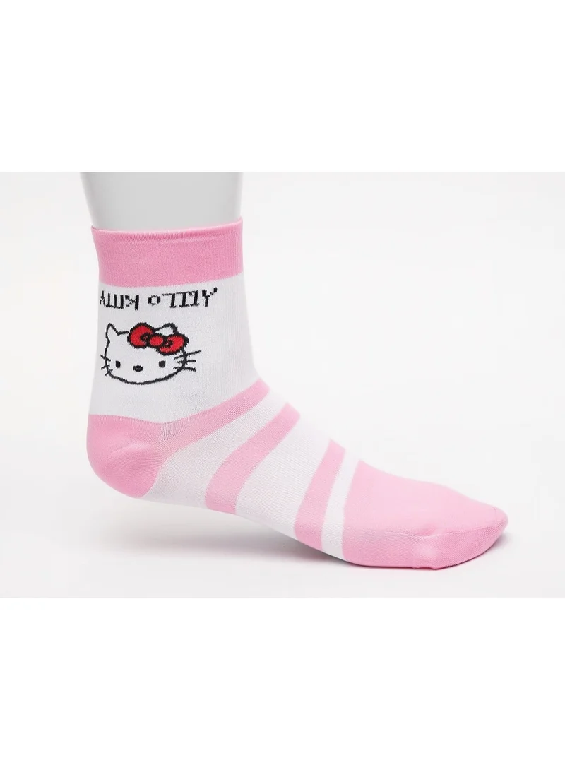 Hello Kitty  3 PAIRS | HELLO KITTY ANKLET SOCKS 78% COTTON| 18% POLYESTER | 4% ELASTANE for Women | Best Price UAE