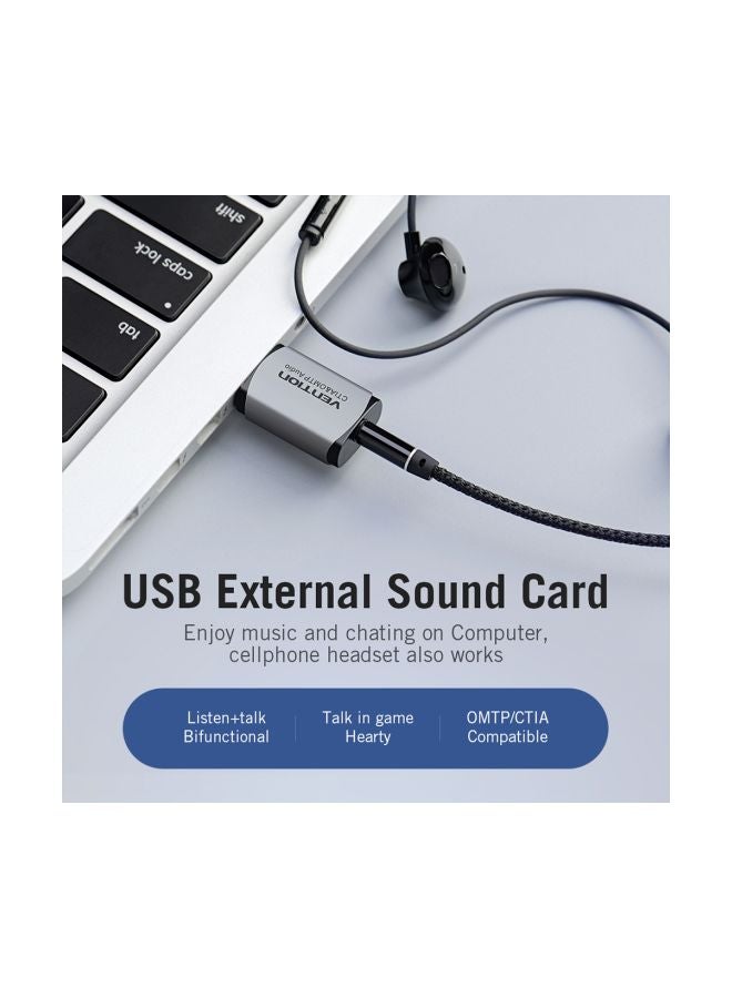 External USB Sound Card Grey - Image 4