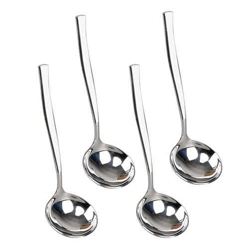 Yesdate 7.6-Inch Small Ladles for Serving Sauce, Stainless Steel Gravy Ladle Soup Spoon, Set of 4 - Image 1