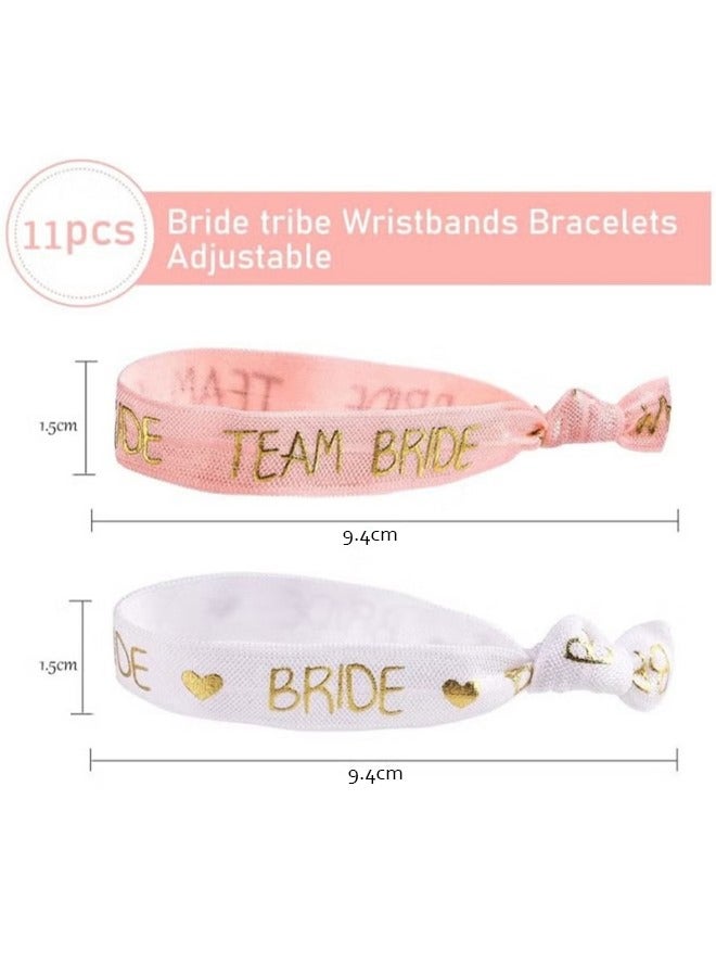 أوشن مجموعة أسوار عروس بيضاء +10 قطع فريق الوردي أسوار عروس، مع حروف ذهبية روز، لحفلة العزوبية، زفاف زفاف زفاف دش زخرفة، عروس دش - Image 2