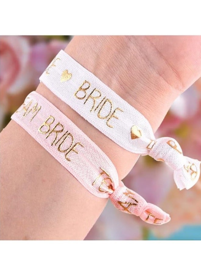 أوشن مجموعة أسوار عروس بيضاء +10 قطع فريق الوردي أسوار عروس، مع حروف ذهبية روز، لحفلة العزوبية، زفاف زفاف زفاف دش زخرفة، عروس دش - Image 5