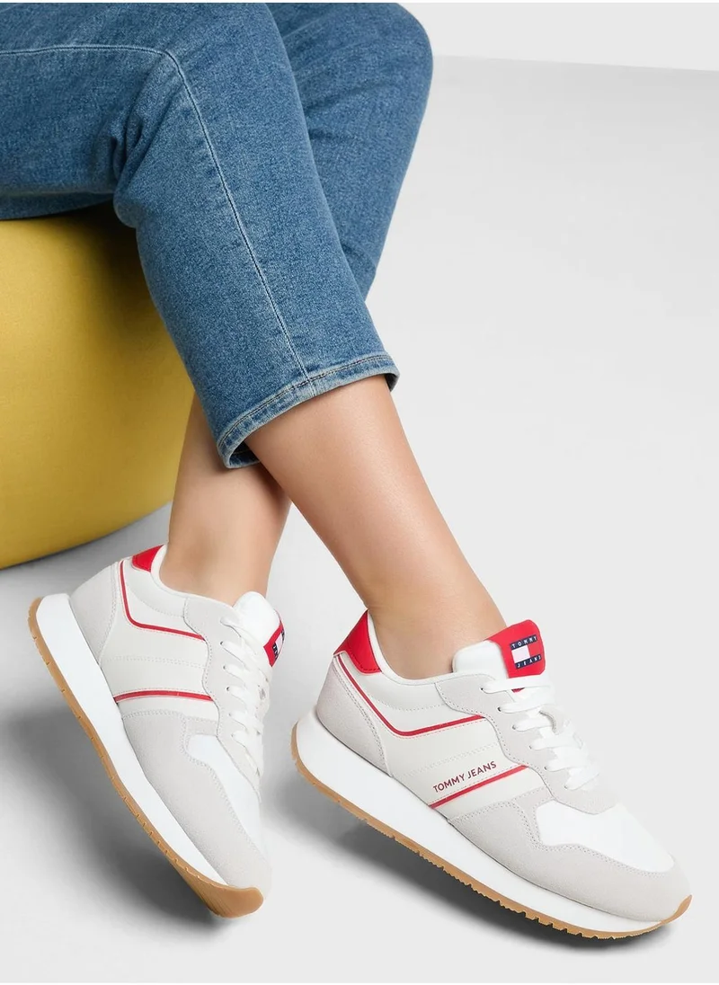 تومي جينز Eva Lace Up Low Top Sneakers