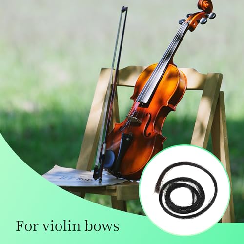 BQLZR Black 32 inch Hank Mongolian Horse Hair Violin Bow Hair Replacement - Image 3