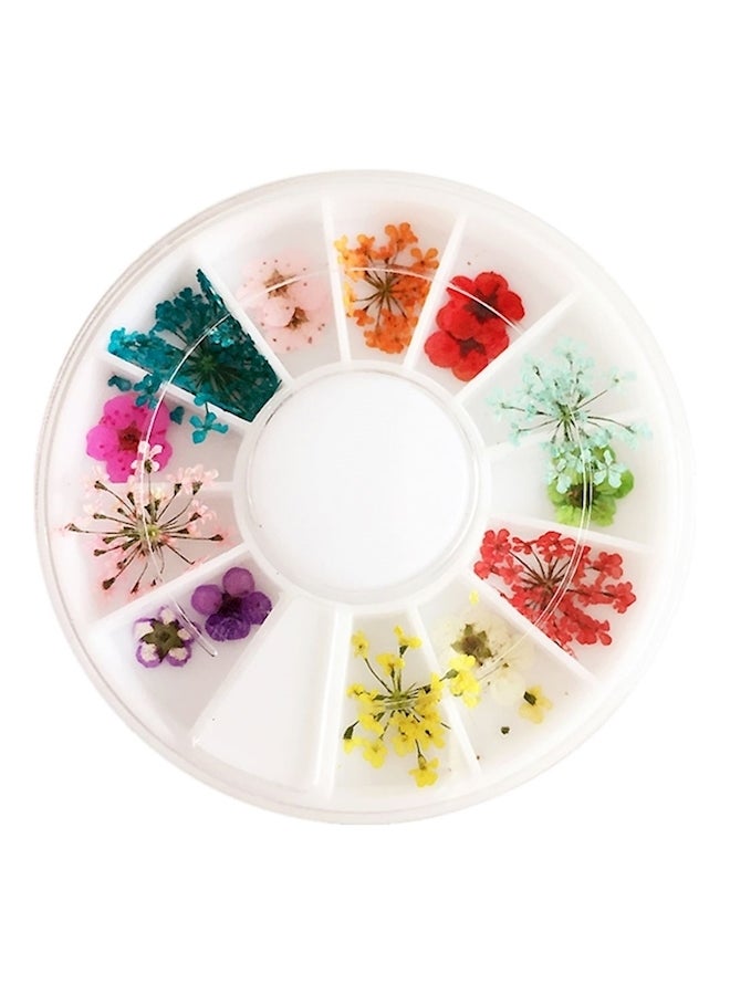 Natural Dry Flowers Nail Sticker Red/Pink/Yellow