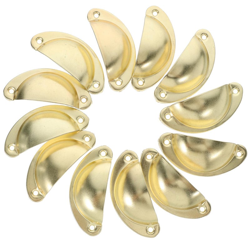 Vintage Iron Half Moon Drawer Pulls 12 Pack With Screws For Furniture Cabinets - Image 2