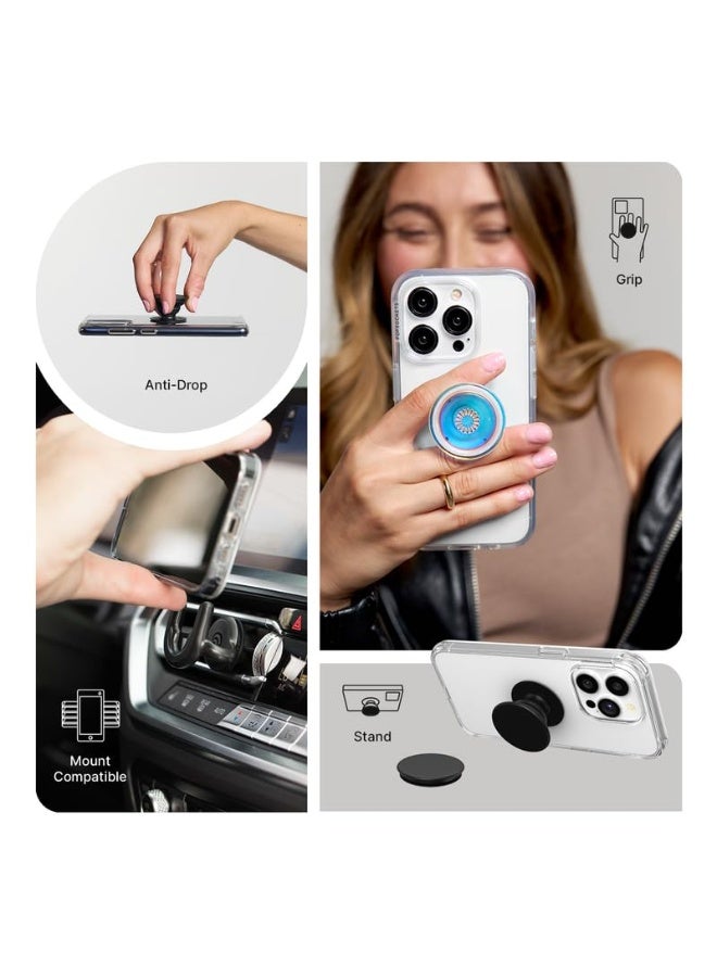 بوب سوكيتس ​​​​مقبض هاتف من PopSockets مع مسند ممتد، وقبضة لاصقة - حقول زرقاء شفافة - Image 2