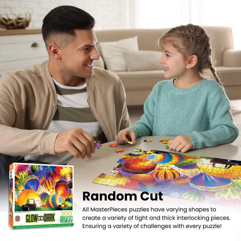 MasterPieces - 300 Piece Jigsaw Puzzle with Large EZ Grip Shapes, Glows in The Dark, Moonlit Dance, Activity Fun for Adults, Seniors, Family, Kids, 18" x 24" - Image 4