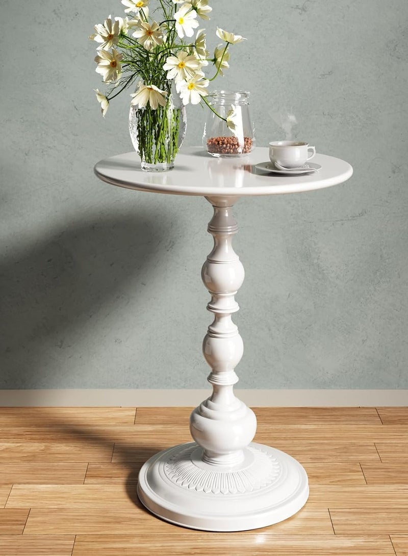 DubaiGallery Small Coffee Table, Vintage Metal end Table, Metal Small Round Side end Table, for Bedside or Sofa, Accent Table Decorative Small Space Living Room Bedroom Patio - Image 2