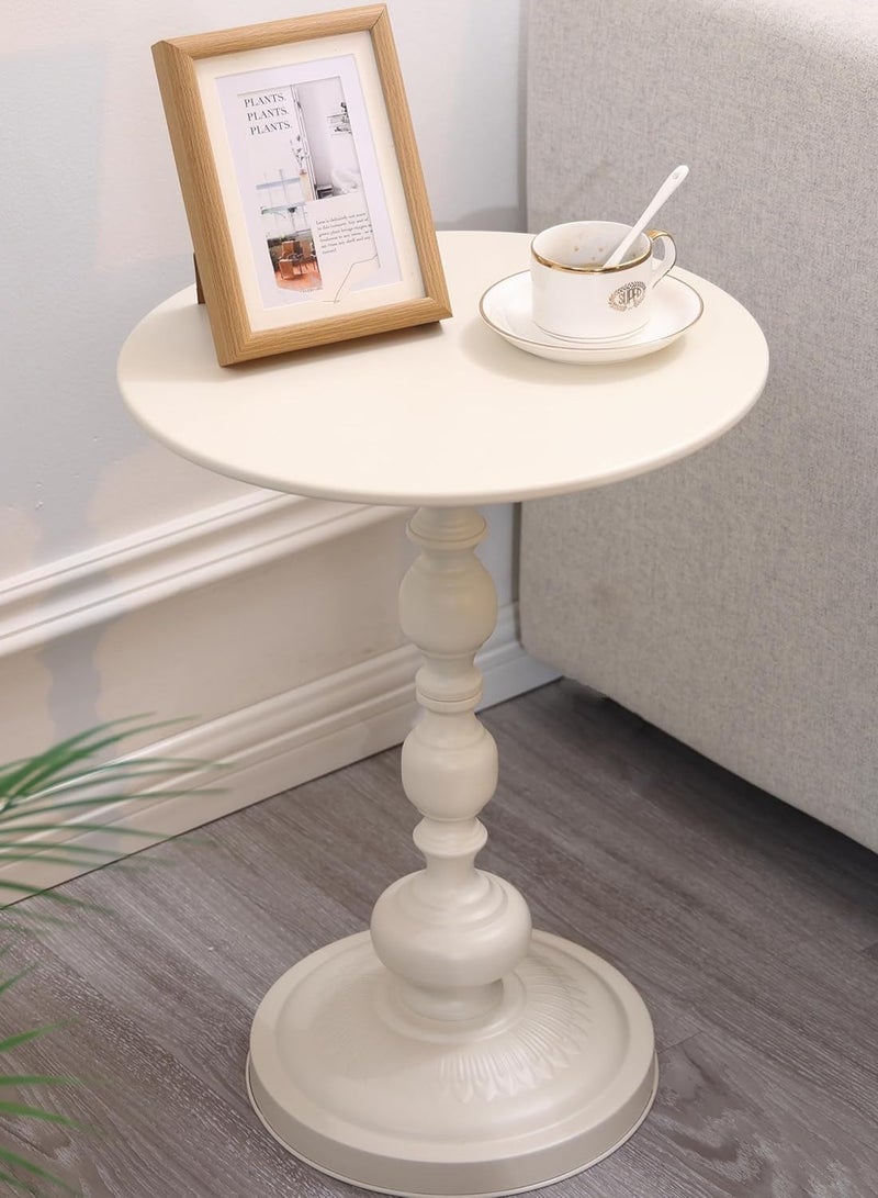 DubaiGallery Small Coffee Table, Vintage Metal end Table, Metal Small Round Side end Table, for Bedside or Sofa, Accent Table Decorative Small Space Living Room Bedroom Patio - Image 3