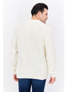 Jules Men Crew Neck Knitted Sweater, Ivory  - Image 3