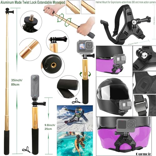 Gurmoir Accessory Kit for DJI Osmo Action 6/5 pro/4/Insta 360 X5 X4 /Go Pro Hero13 12/Gopro Max 2, Bike Mount/Hat Clip/Helmet Strap/Backpack Mount kit for Gopro/Osmo Action/Insta 360(DT18) - Image 4