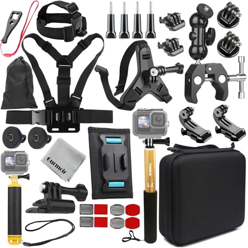 Gurmoir Accessory Kit for DJI Osmo Action 6/5 pro/4/Insta 360 X5 X4 /Go Pro Hero13 12/Gopro Max 2, Bike Mount/Hat Clip/Helmet Strap/Backpack Mount kit for Gopro/Osmo Action/Insta 360(DT18) - Image 1