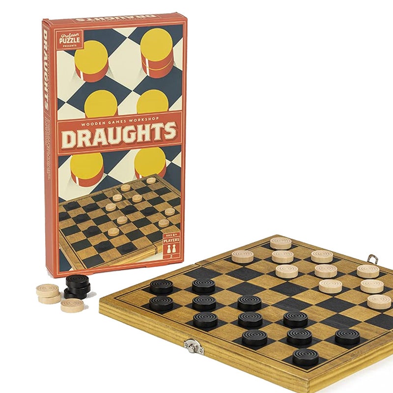 Professor PUZZLE Exploding Kittens Draughts Wooden Board Game for 2 Players, Ages 8+ - Image 1