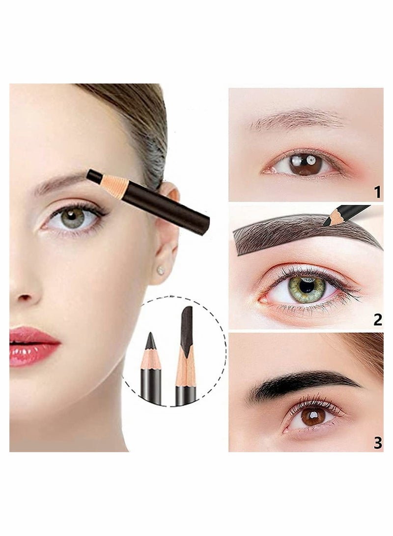 SYOSI 12 Pcs Eyebrow Eyeliner Pencil Set, Waterproof Eyebrow Pencil,Long-lasting Sweat-proof Eyeliner Makeup Brow Tint Pen, 3 Colors (Black+ Brown+Dark Brown) - Image 3