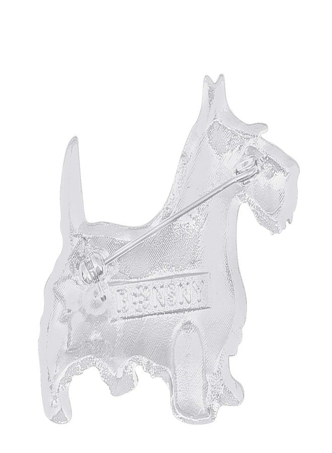 DUOWEI Metal Enamel Rhinestone Scottish Dog Brooches Lovely Pet Pin Clothes Scarf Accessories Women Jewelry Gift (Black) - Image 4